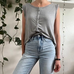 Gap sleeveless oversized grey tank